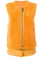 Giorgio Brato Zip-up Gilet, Women's, Size: 40, Yellow/orange, Sheep Skin/shearling