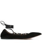 Valentino 'rockstud' Lace-up Ballerinas