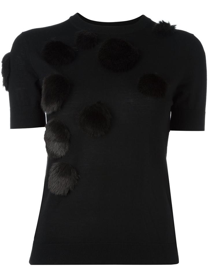 Jil Sander Navy Pom Pom Jumper, Women's, Size: Small, Black, Wool