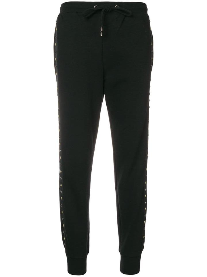 Twin-set Embellished Stripe Track Pants - Black