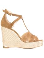 Paloma Barceló Wedged Sandals, Women's, Size: 39, Nude/neutrals, Leather/suede/jute