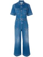Stella Mccartney Cropped Denim Jumpsuit - Blue