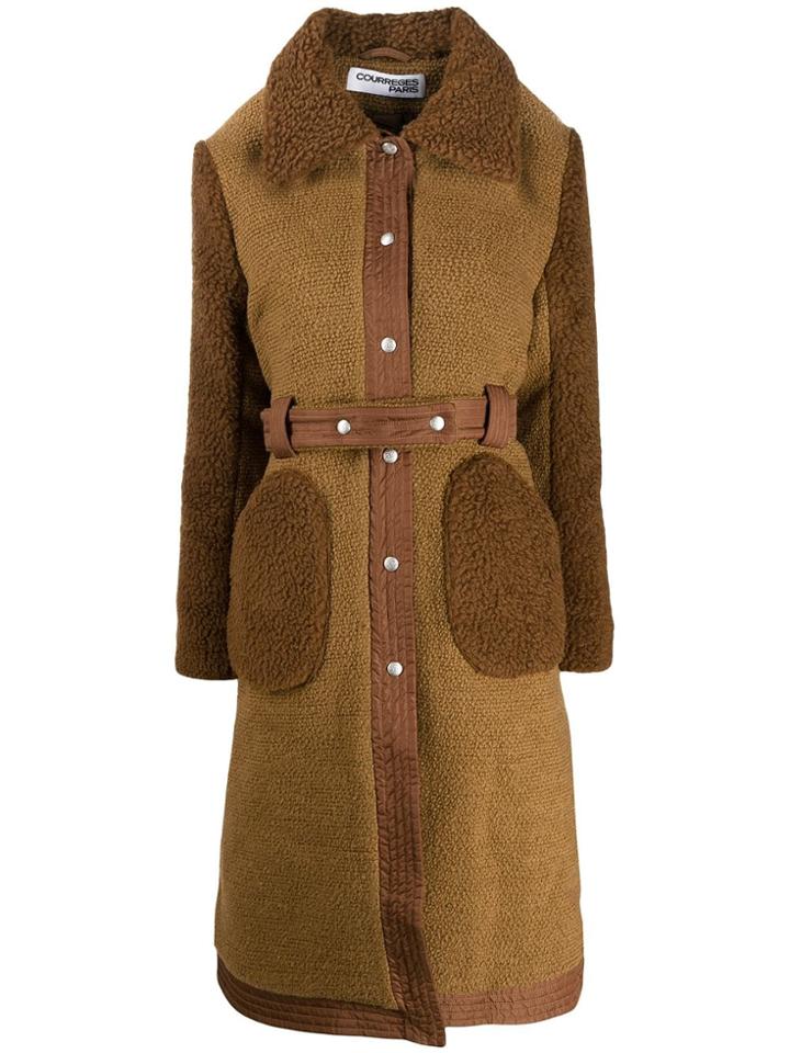 Courrèges Belted Coat - Brown