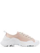 Nº21 Satin Chunky Sole Sneakers - Neutrals