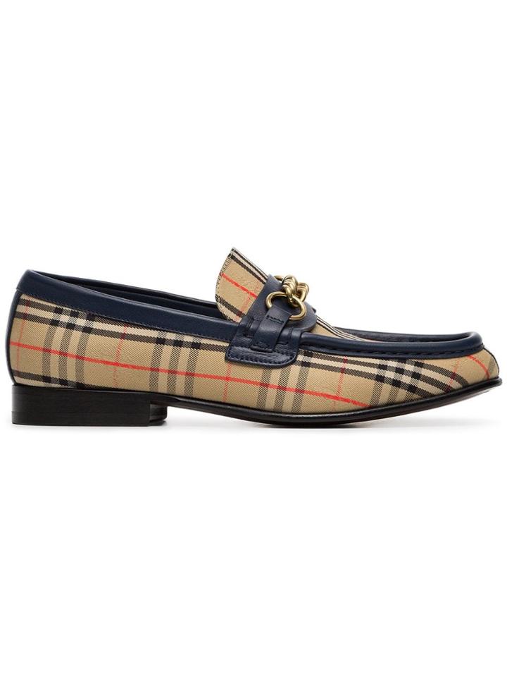 Burberry Beige Moorley Checked Loafers - Nude & Neutrals