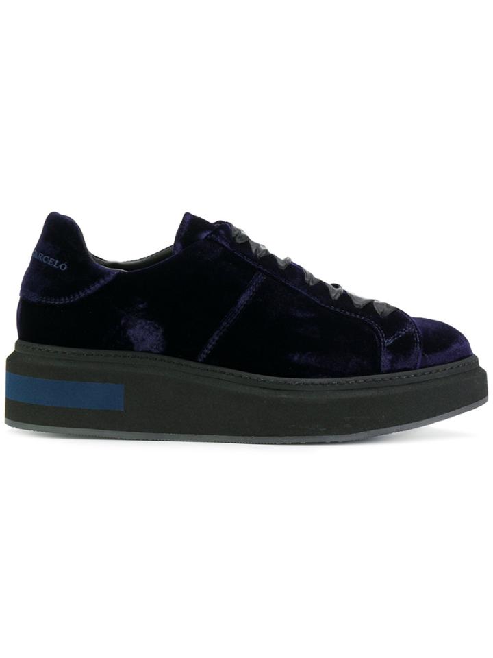 Manuel Barceló Velvet Lace-up Sneakers - Blue