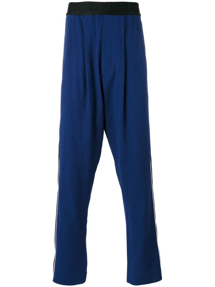 Haider Ackermann Dropped Crotch Tapered Track Pants, Women's, Size: Small, Blue, Cotton/acetate/rayon/rayon