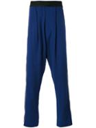 Haider Ackermann Dropped Crotch Tapered Track Pants, Women's, Size: Small, Blue, Cotton/acetate/rayon/rayon