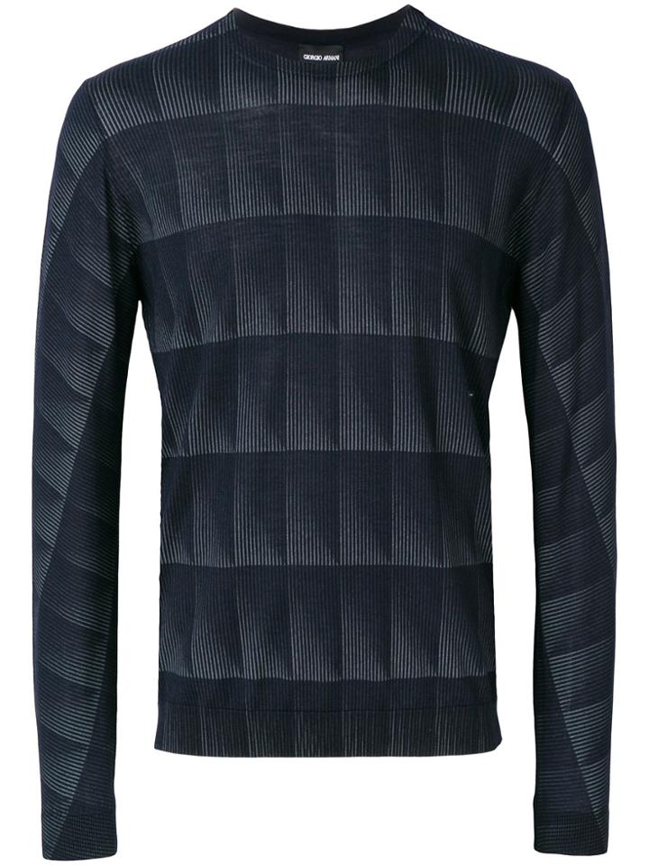 Giorgio Armani Embroidered Pattern Sweater - Blue