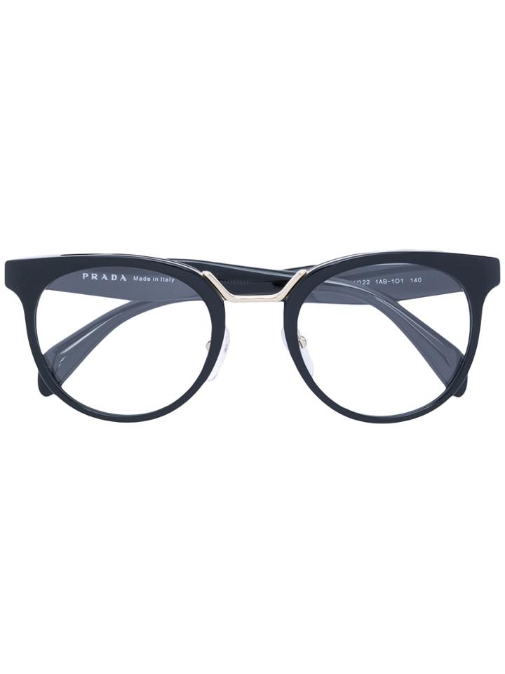 Prada Eyewear Round Glasses - Black