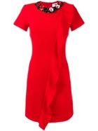 Msgm Embellished Neck Dress - Red