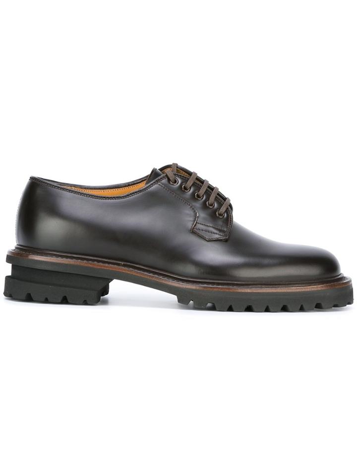 Premiata Ridged Sole Derby Shoes - Brown