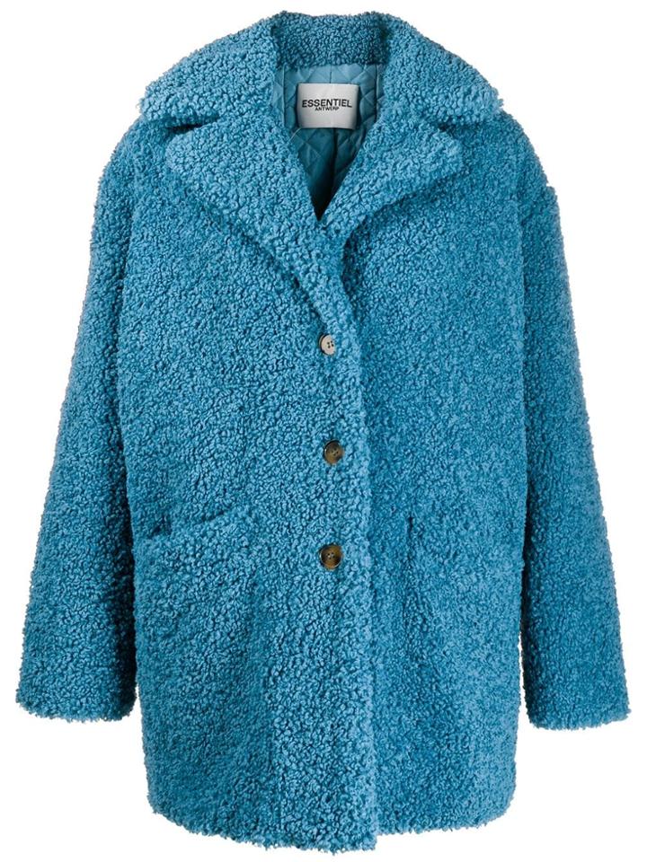 Essentiel Antwerp Tribal Oversized Coat - Blue