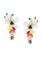 Shourouk Oversized Floral Pendant Earrings - Multicolour