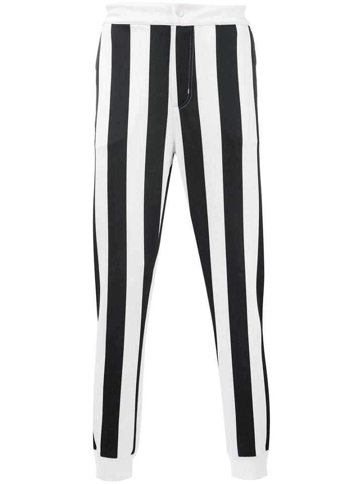 Kappa - Drop-crotch Striped Trousers - Men - Polyester - M, White, Polyester