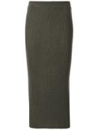 Tomorrowland Ribbed-knit Midi Skirt - Green