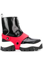 Msgm Contrast Strap Boots - Black