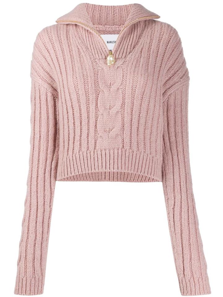 Nanushka Pearl Zipped Jumper - Pink