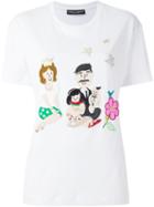 Dolce & Gabbana Family Patch T-shirt, Women's, Size: 40, White, Cotton/spandex/elastane