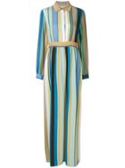 Erika Cavallini Long Striped Shirt Dress - Multicolour