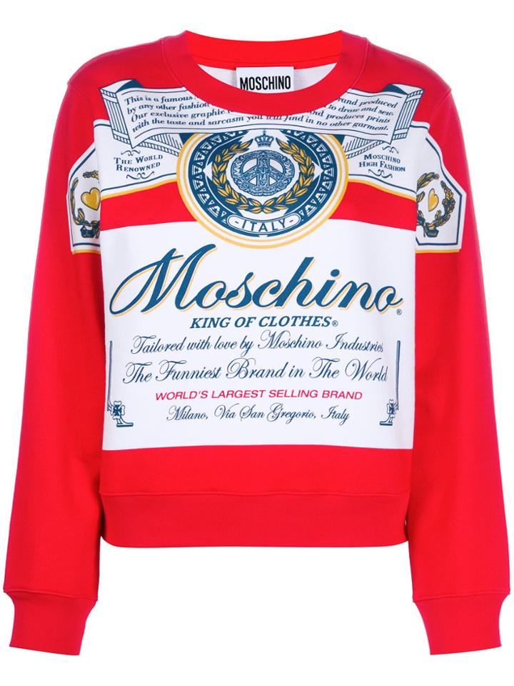 Moschino Boxy Printed Sweatshirt - White