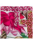 Cha Val Milano Printed Bees Scarf - Pink & Purple