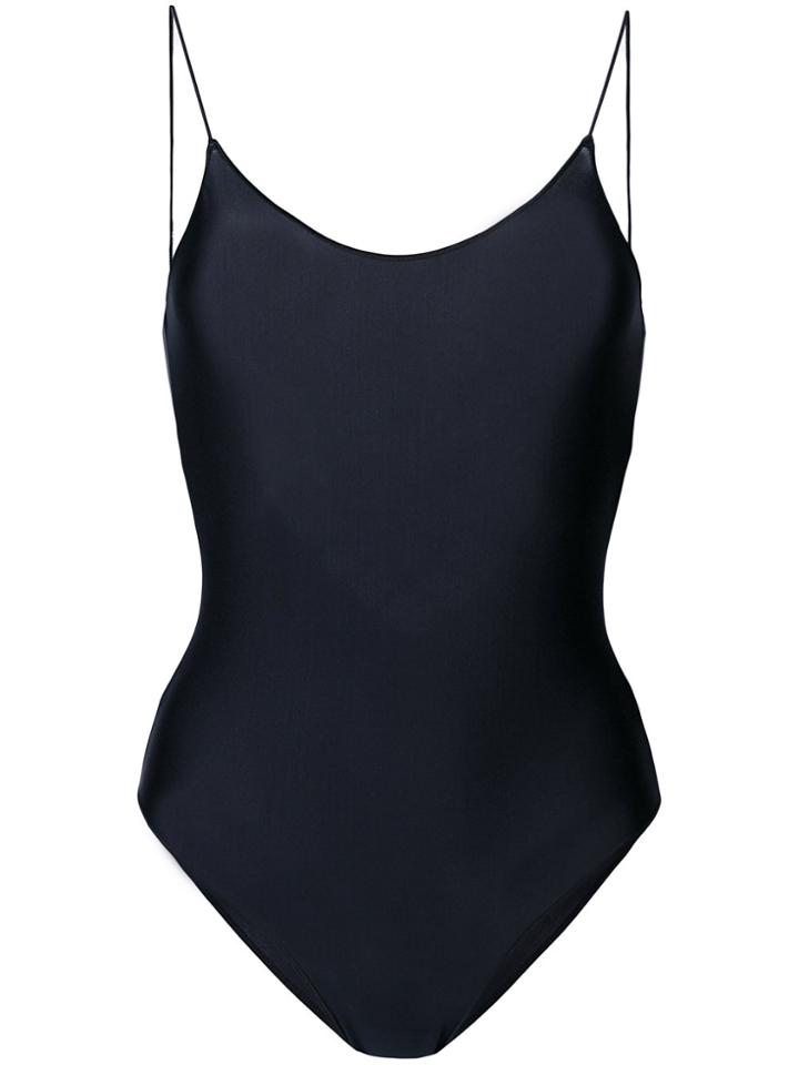 Oseree Spaghetti Strap One Piece Swimsuit - Black