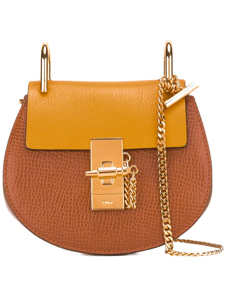 Chloé Nano Drew Crossbody Bag, Women's, Brown, Calf Leather/calf Suede