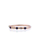 Gigi Clozeau Rose Gold Beaded Diamond Ring - Blue