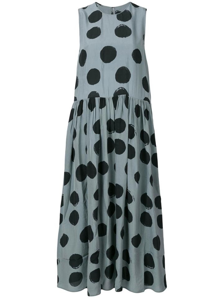 Uma Wang Spotted Maxi Dress - Blue