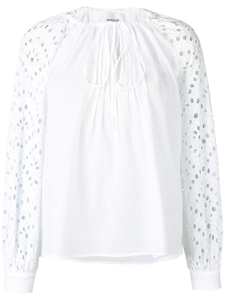 Dondup Embroidered Sleeves Blouse - White