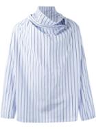 Yohji Yamamoto Cowl Neck Striped Shirt