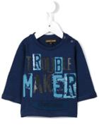 Roberto Cavalli Kids - Trouble Maker Print T-shirt - Kids - Cotton - 3 Mth, Blue