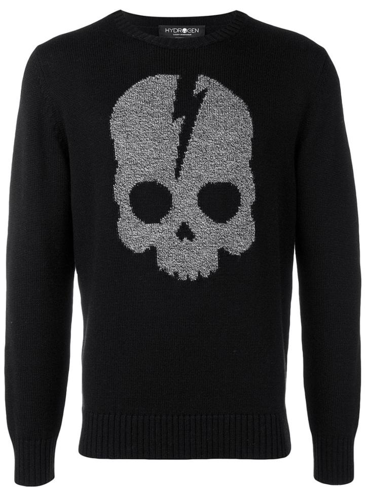 Hydrogen Skull Intarsia Sweater - Black