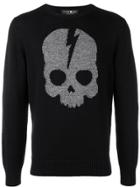 Hydrogen Skull Intarsia Sweater - Black