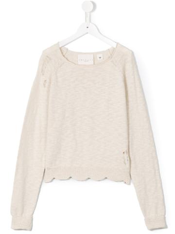 Une Fille Distressed Sweater, Girl's, Size: 14 Yrs, Nude/neutrals