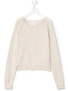 Une Fille Distressed Sweater, Girl's, Size: 14 Yrs, Nude/neutrals
