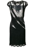 Olvi S Sheer Panels Dress - Black