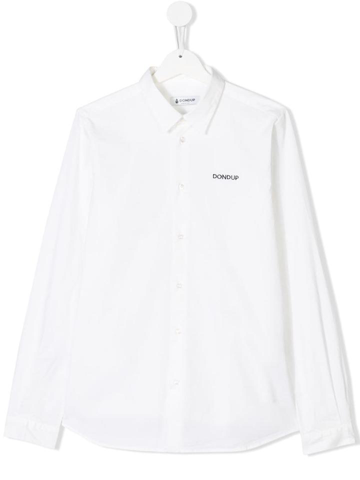 Dondup Kids Contrast Logo Shirt - White