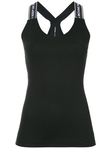 Marc Cain Keep On Moving Embroidered Straps Sports Top - Black