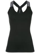 Marc Cain Keep On Moving Embroidered Straps Sports Top - Black