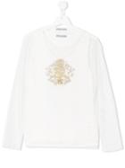 Ermanno Scervino Junior Crest Embroidered Lace Top - White