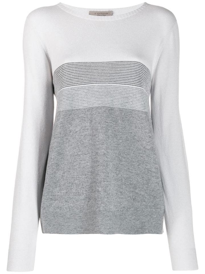 D.exterior Two Tone Fine Jumper - Grey