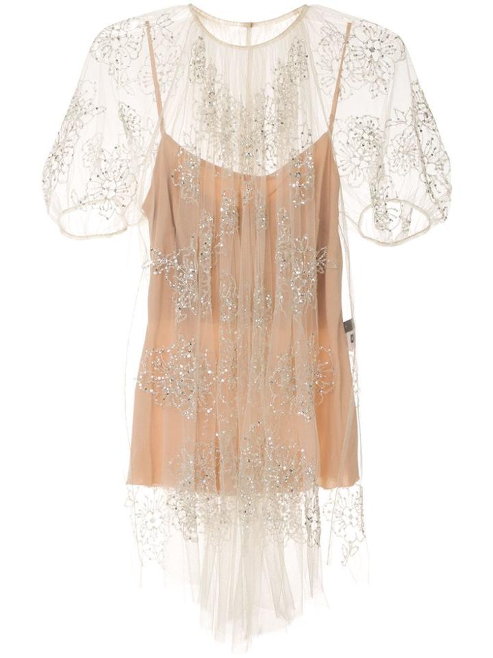 Biyan Sheer Embellished Top - Orange