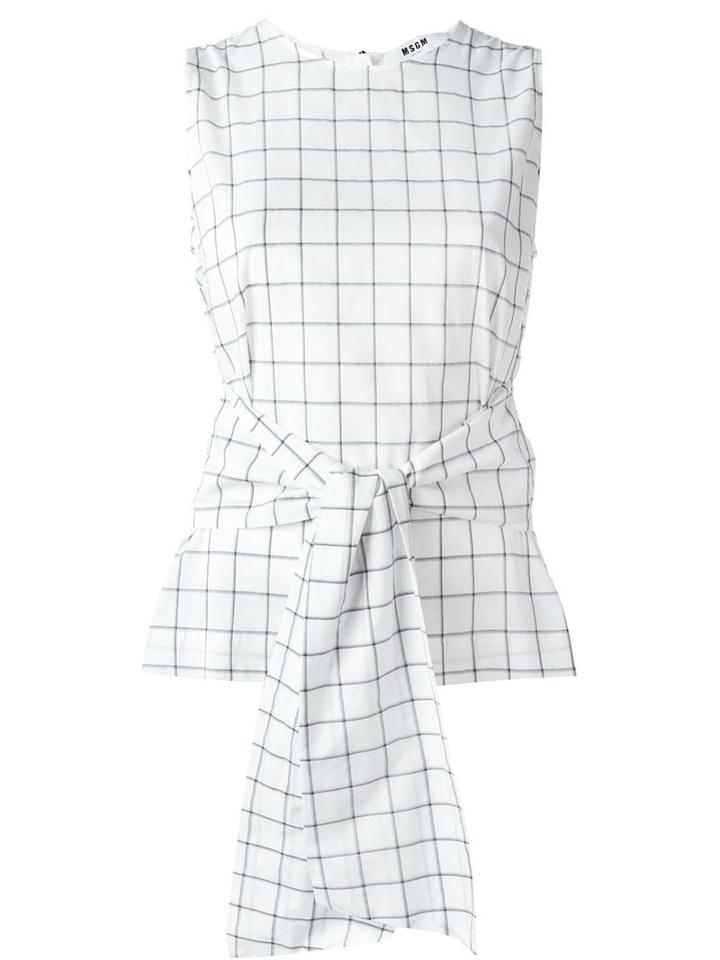 Msgm Grid Print Top