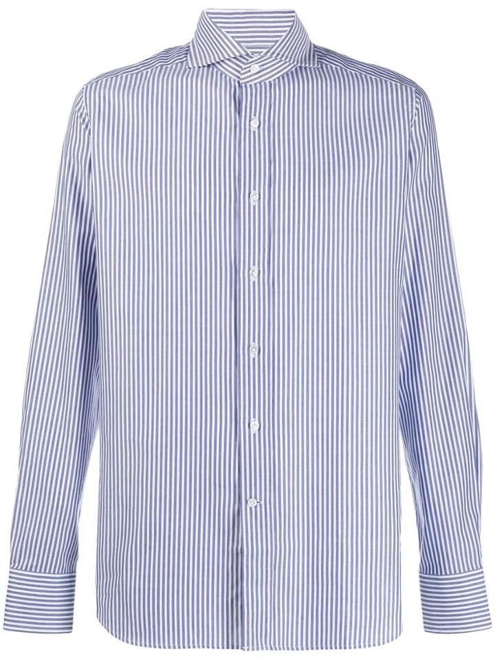 Tagliatore Covent Striped Shirt - Blue