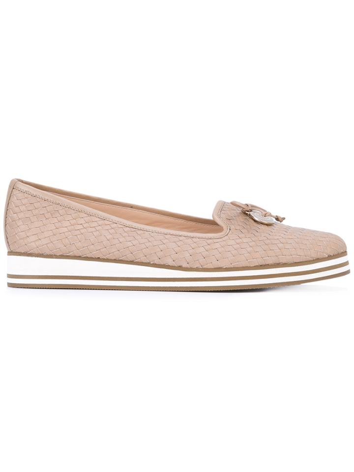 Baldinini Textured Slip-on Ballerina Shoes - Nude & Neutrals