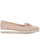 Baldinini Textured Slip-on Ballerina Shoes - Nude & Neutrals