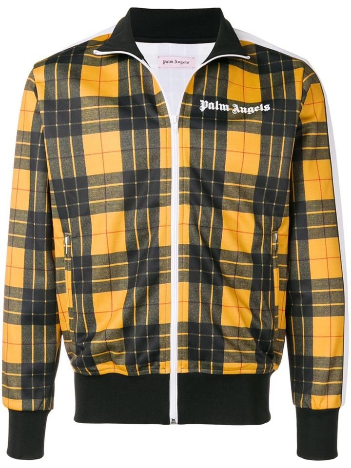 Palm Angels Zipped Tartan Sweatshirt - Green