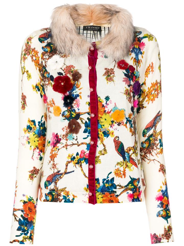 Twin-set Floral Embellished Cardigan - Multicolour